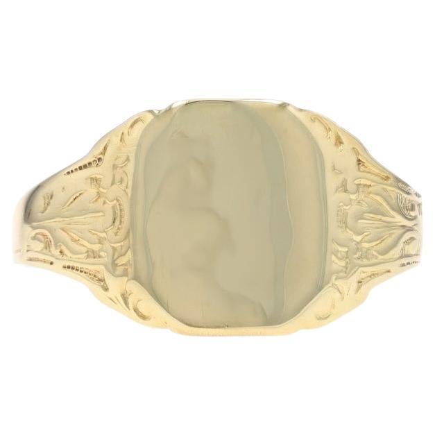 Ostby & Barton Art Deco Signet Men's Ring - Yellow Gold 10k Vintage Engravable