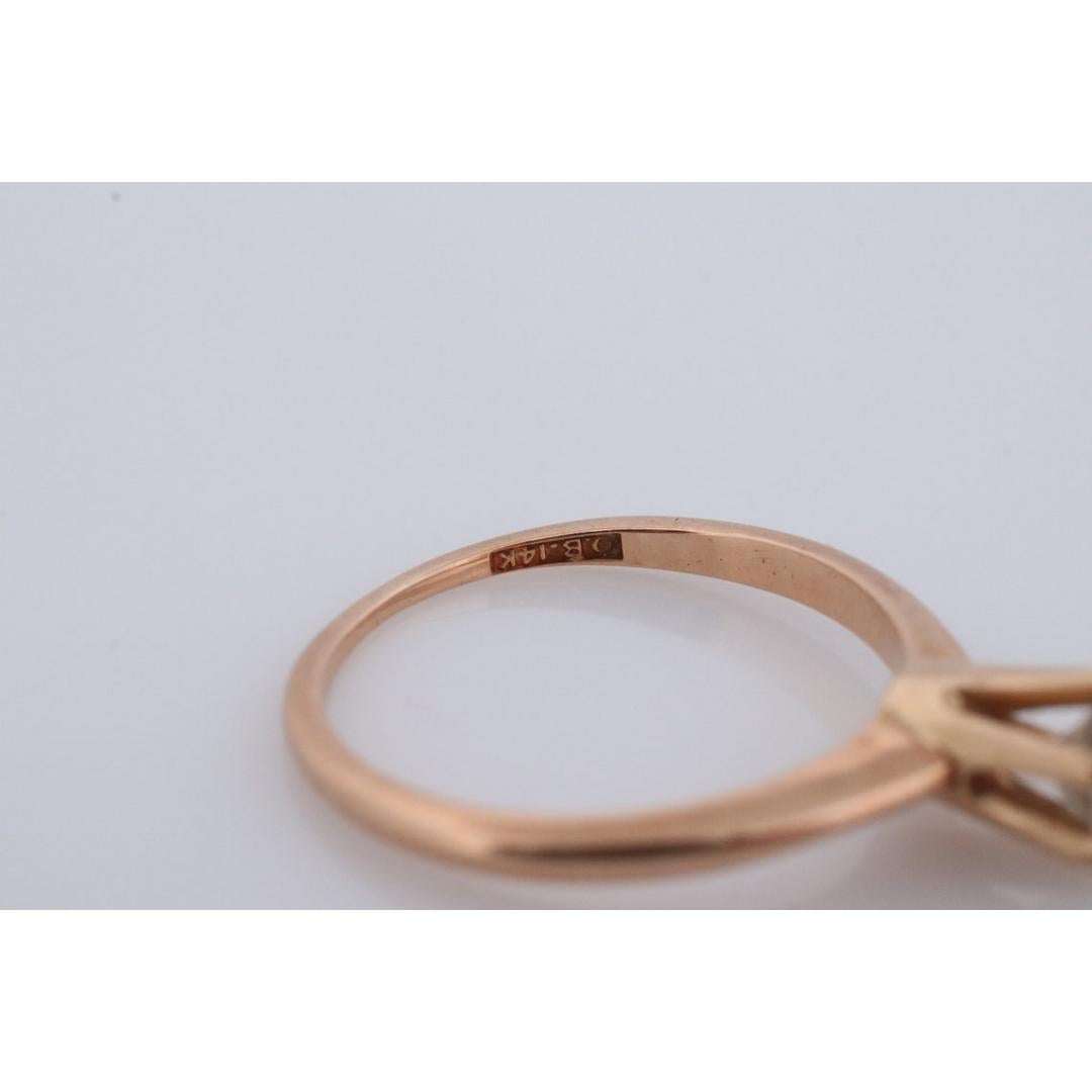 Ostby Barton Diamond Ring. 14k Yellow Gold HIGH Claw Design. OB from Art Deco In Good Condition For Sale In Port Charlotte, FL