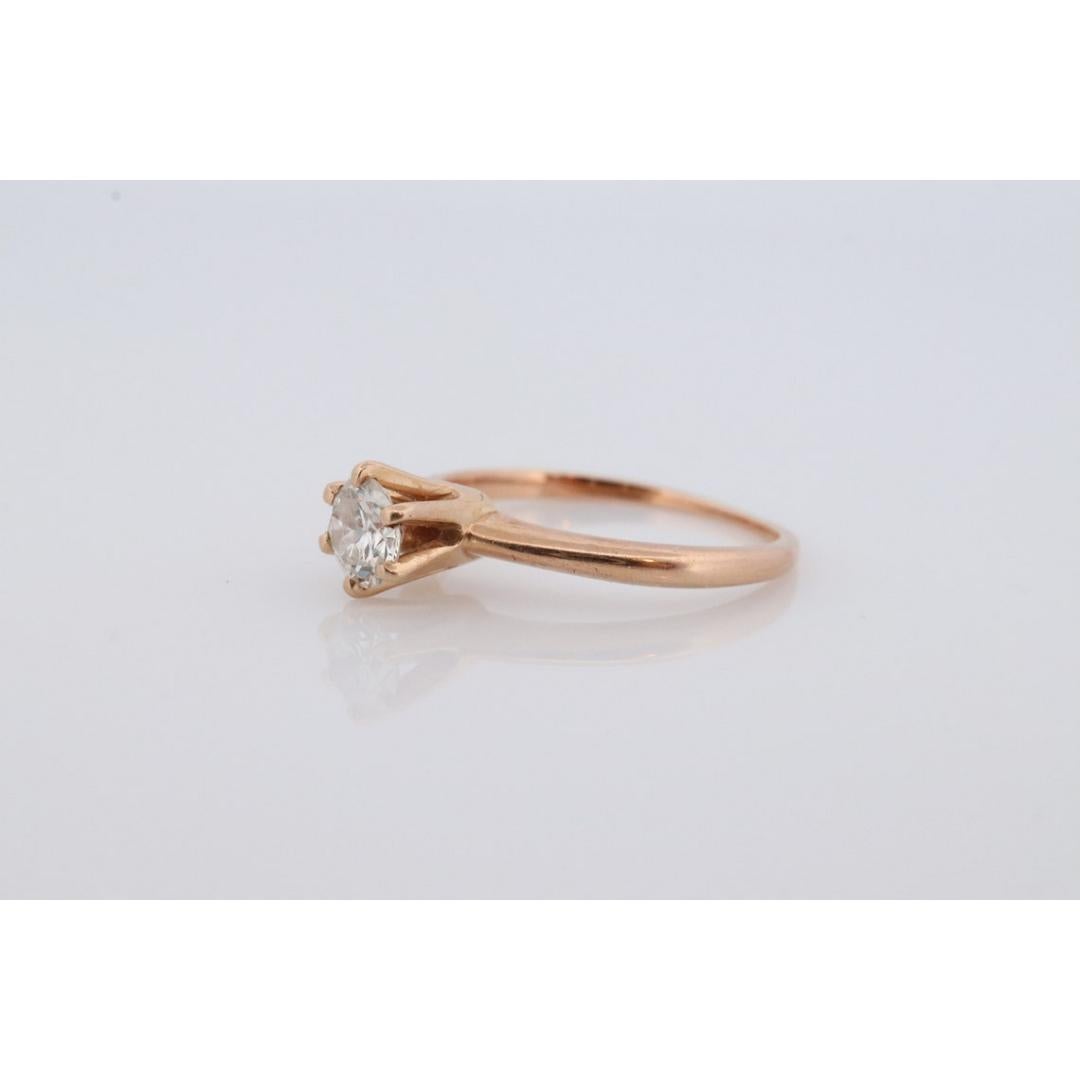 Women's Ostby Barton Diamond Ring. 14k Yellow Gold HIGH Claw Design. OB from Art Deco For Sale