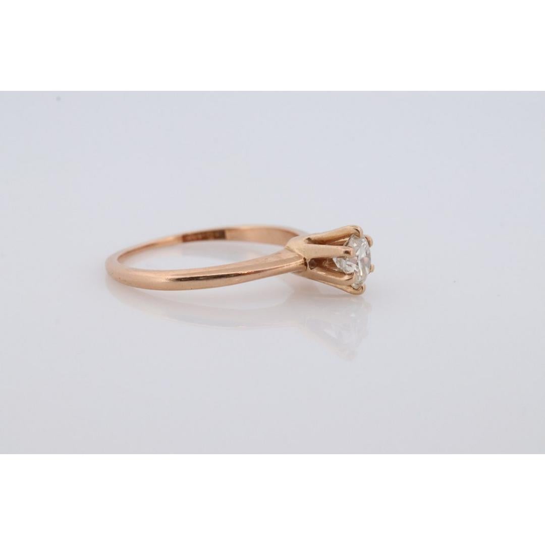 Ostby Barton Diamond Ring. 14k Yellow Gold HIGH Claw Design. OB from Art Deco For Sale 1