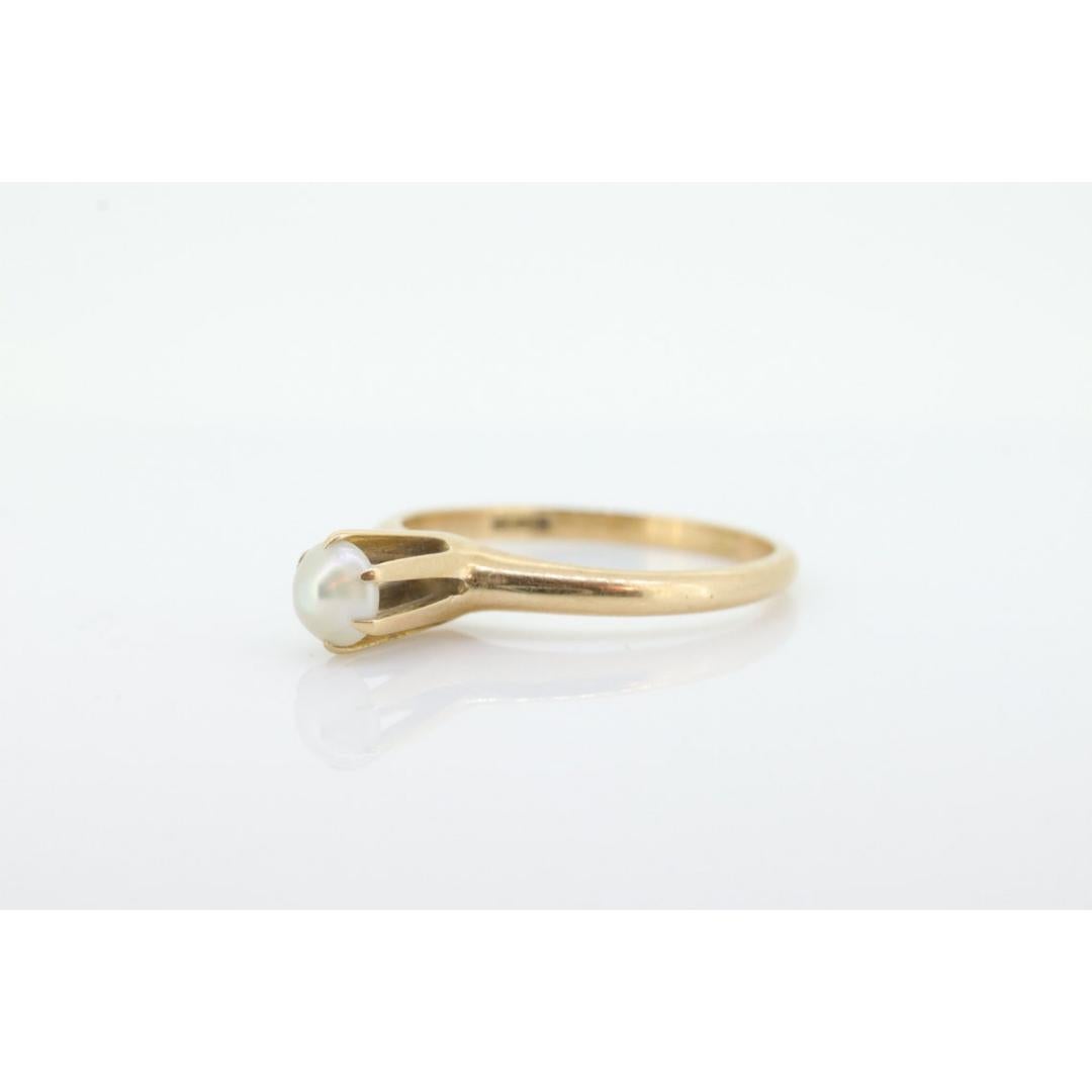 Ostby Barton Perlenring. 14k Gelbgold HIGH Claw Design. OB aus dem Art déco-Stil, 1920 1