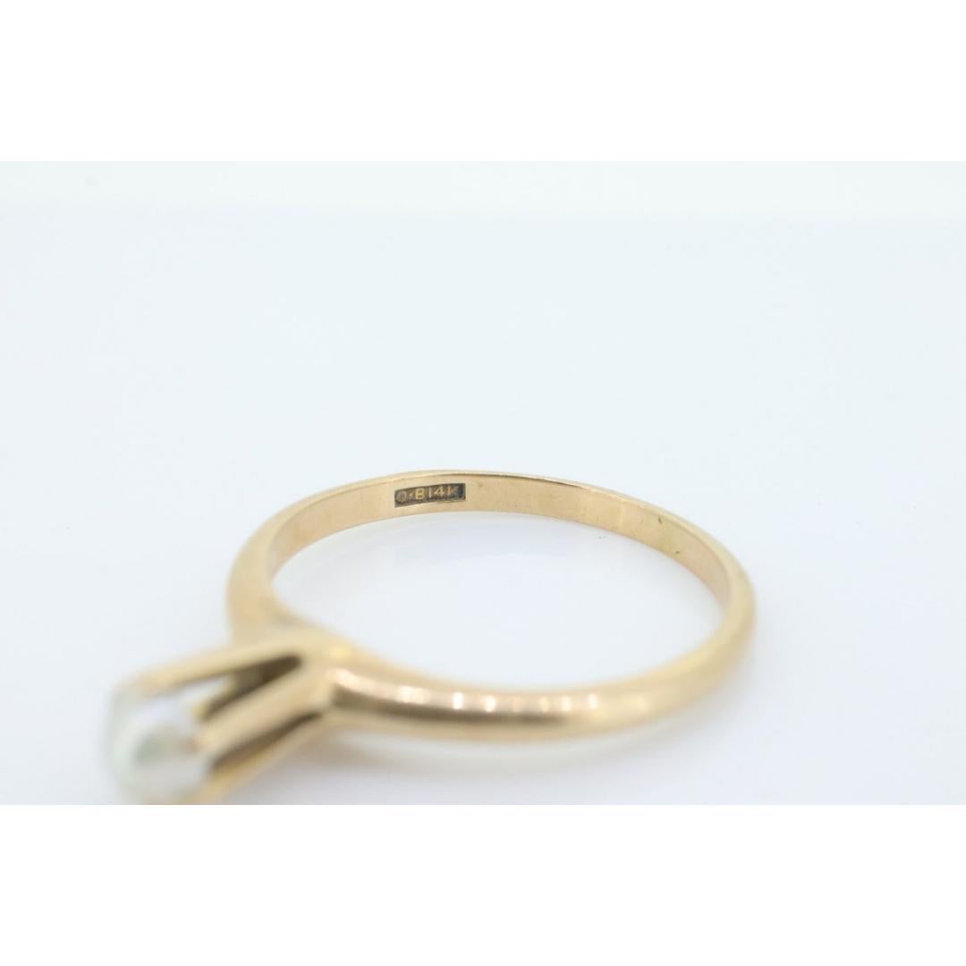 Ostby Barton Perlenring. 14k Gelbgold HIGH Claw Design. OB aus dem Art déco-Stil, 1920 4