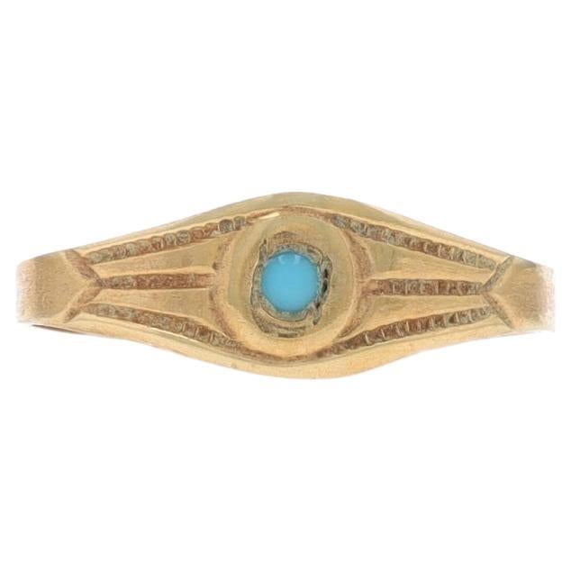 Ostby 
Barton Anello per bambini in turchese simulato Art Deco in oro giallo 10k Child 
Child in vendita