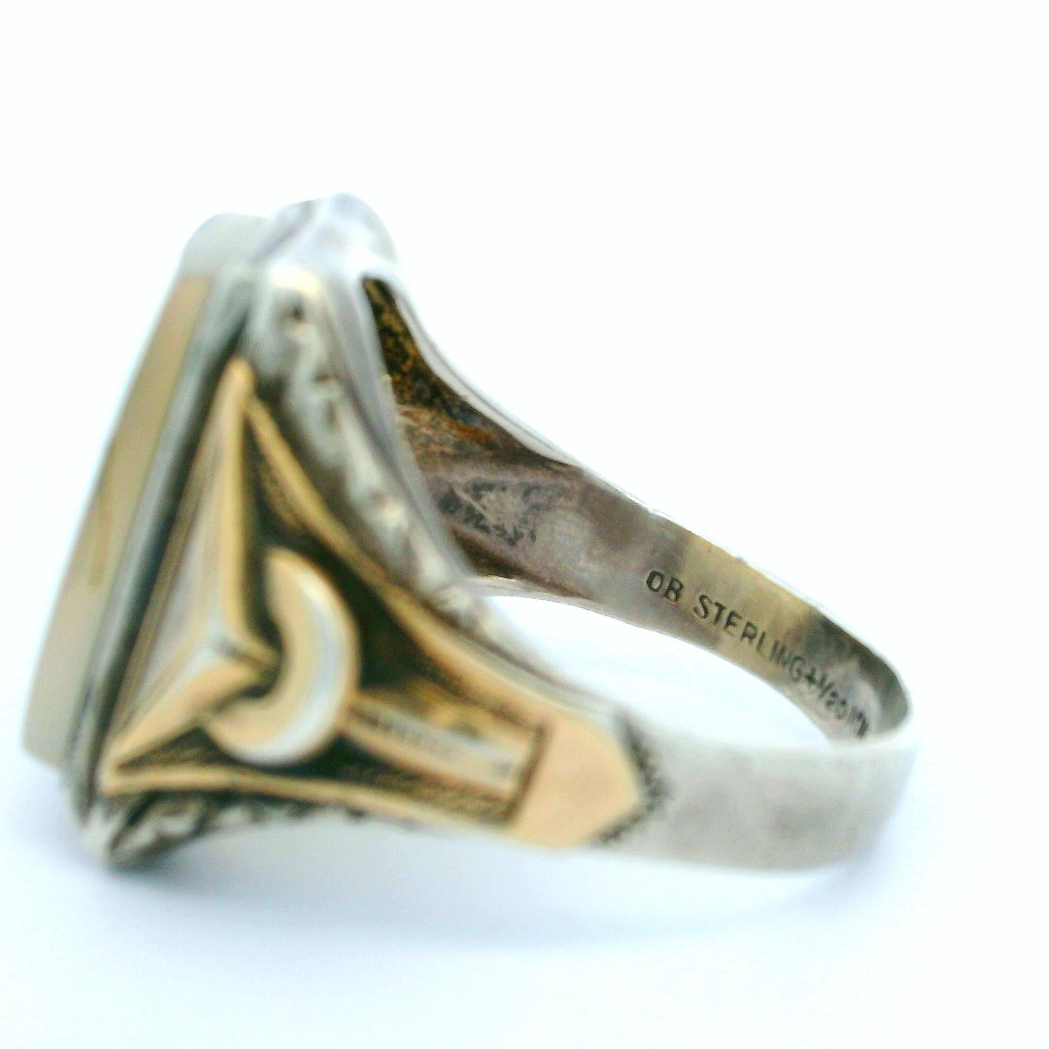 –Stone(s)–
(1) Natural Genuine Agate - Rectangular Cut - Bezel Set - Translucent White Color  - 15.6 x 11.1mm (approx.)

Material: Sterling Silver .925 - Gold Filled
Weight: 7.26 Grams
Ring Size: 11 ( fitted on finger, please contact us prior to