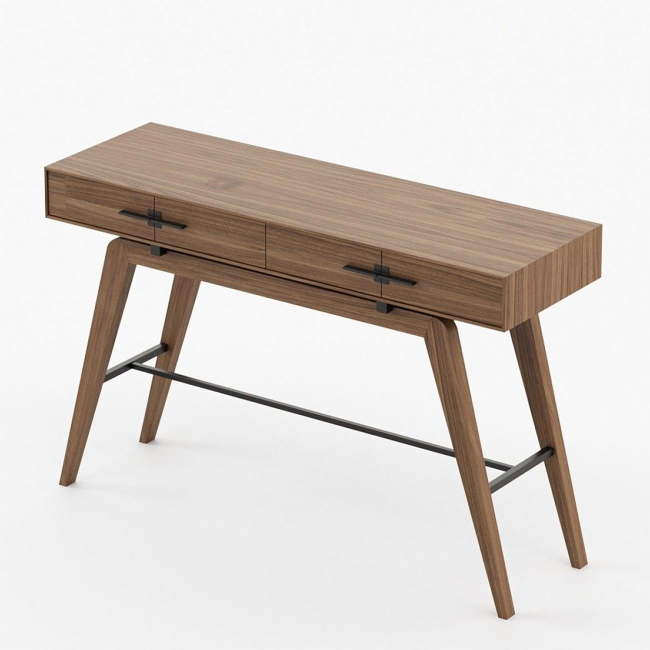 Hand-Crafted Ostel Walnut Console Table For Sale