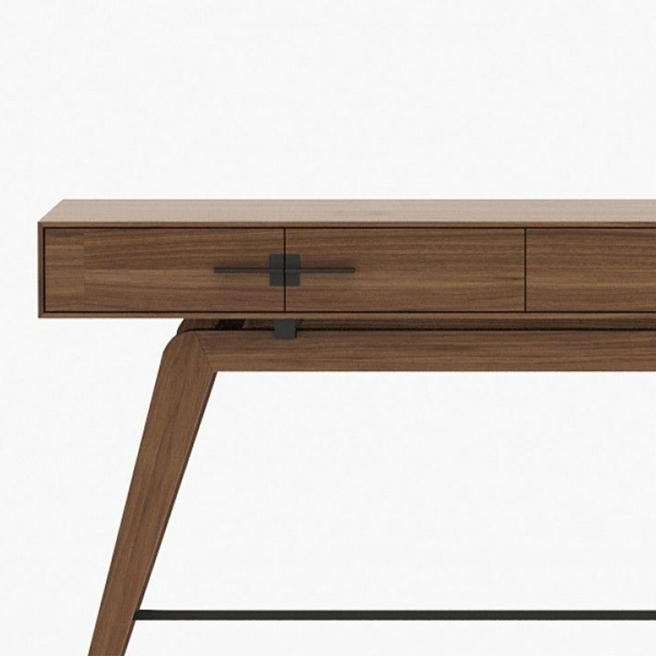 Contemporary Ostel Walnut Console Table For Sale