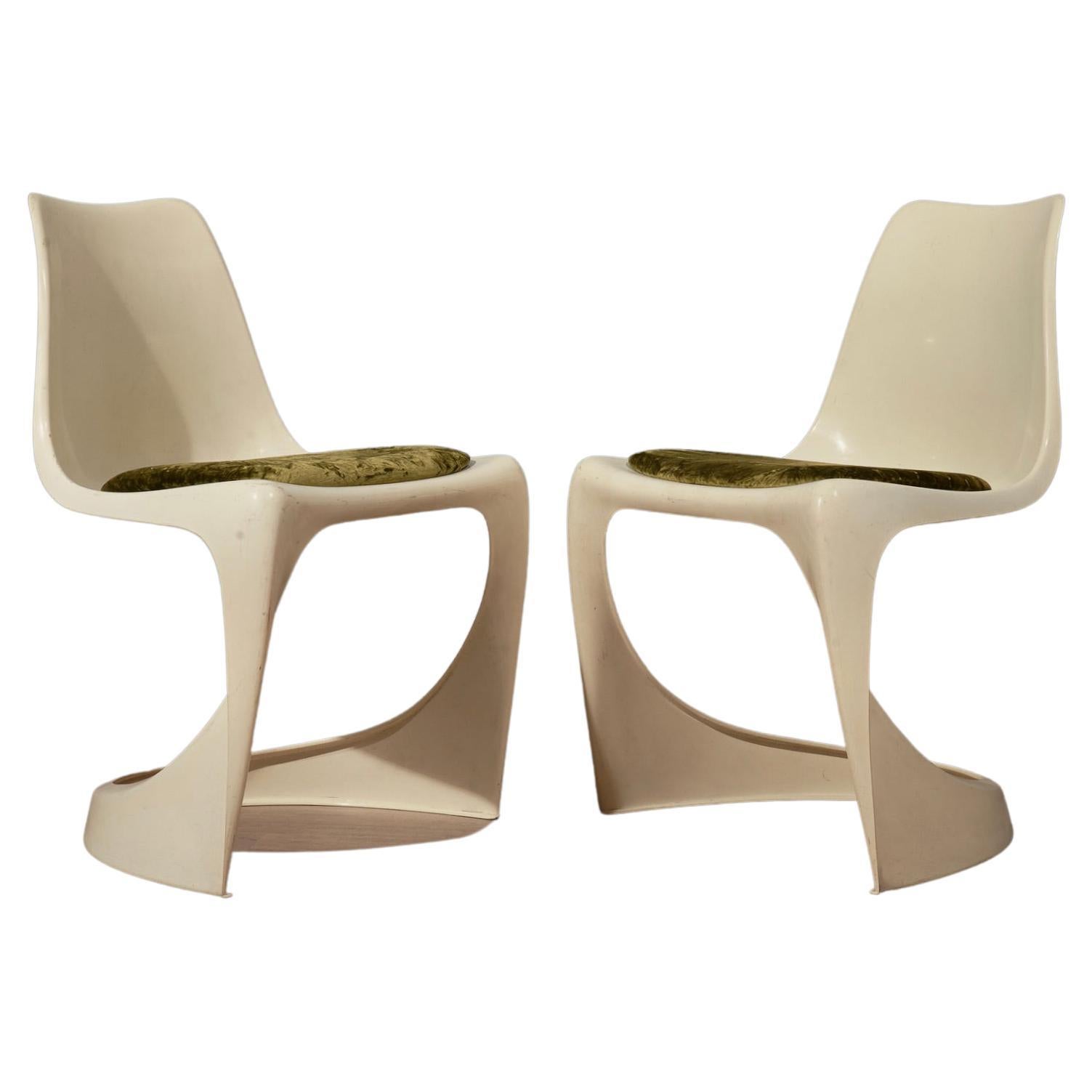 Ostergaard Steen Plastic White Chairs, 1970