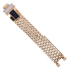 Ostertag, 18K Gold Sapphire Diamond Bracelet