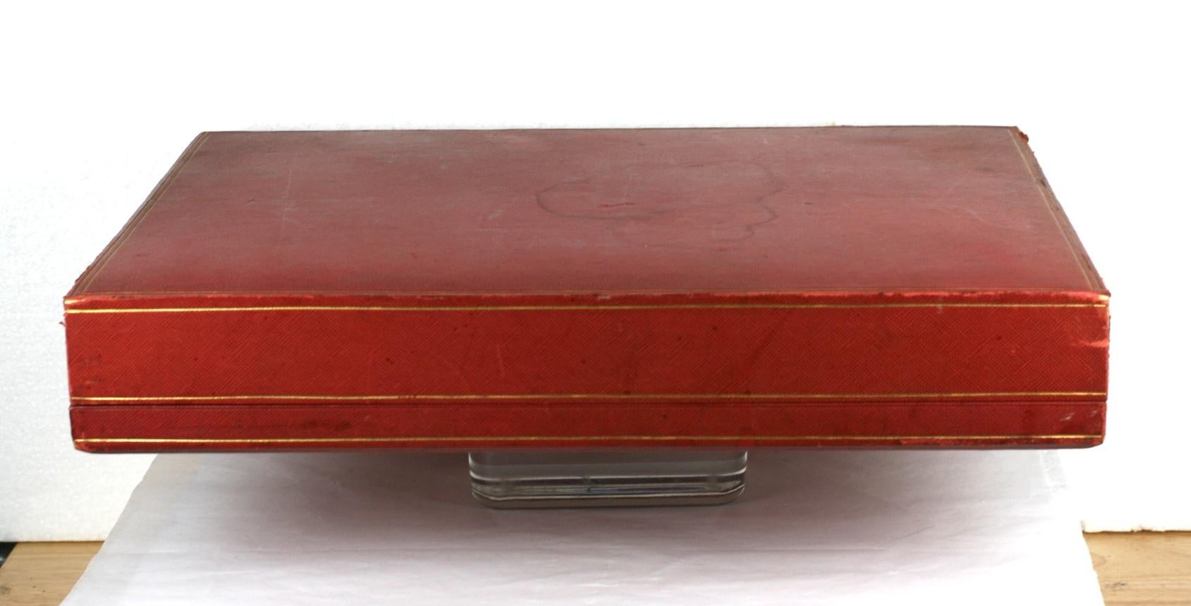 Art Deco Ostertag, Paris Red Leather Frame Box