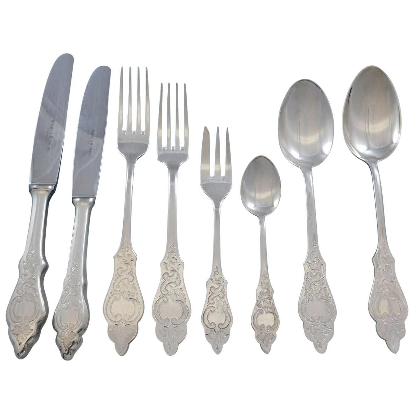 Ostfriesen by Robbe & Berking Sterling Silver Flatware Service Set 48 Peices For Sale