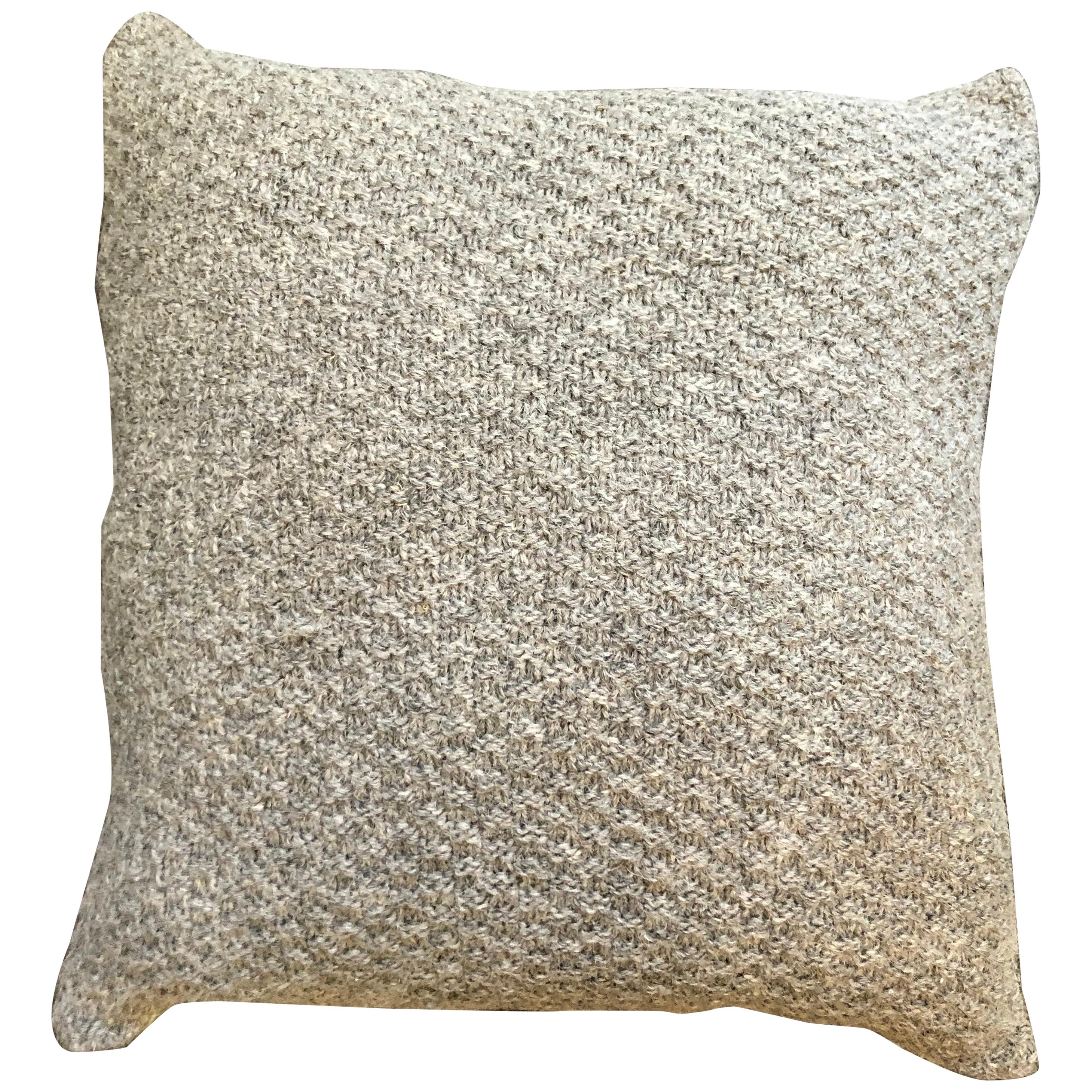 "Ostia" Handmade Wool Grey Pillow