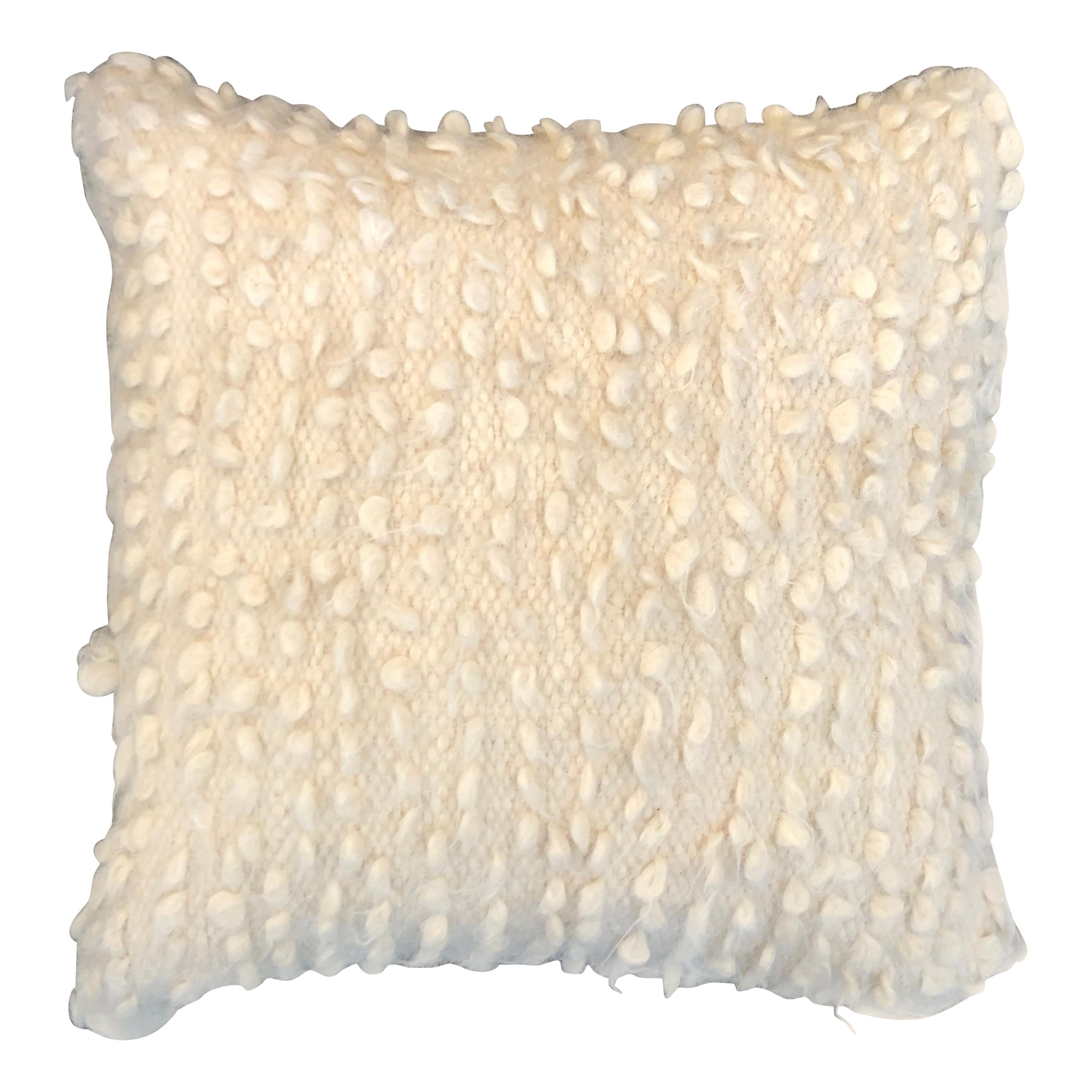 "Ostia" White and Black Wool Pillow by Le Lampade For Sale