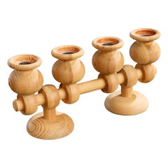 Östlings, Candelabra, Pine, Metal, Sweden, 1970s