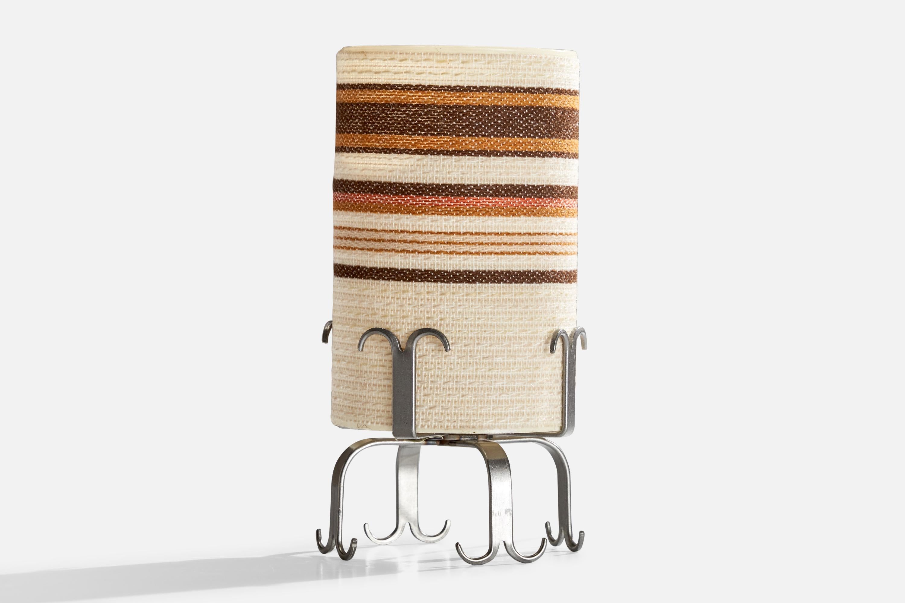 Suédois Östlings, lampe de table, acier, tissu, Suède, années 1980 en vente
