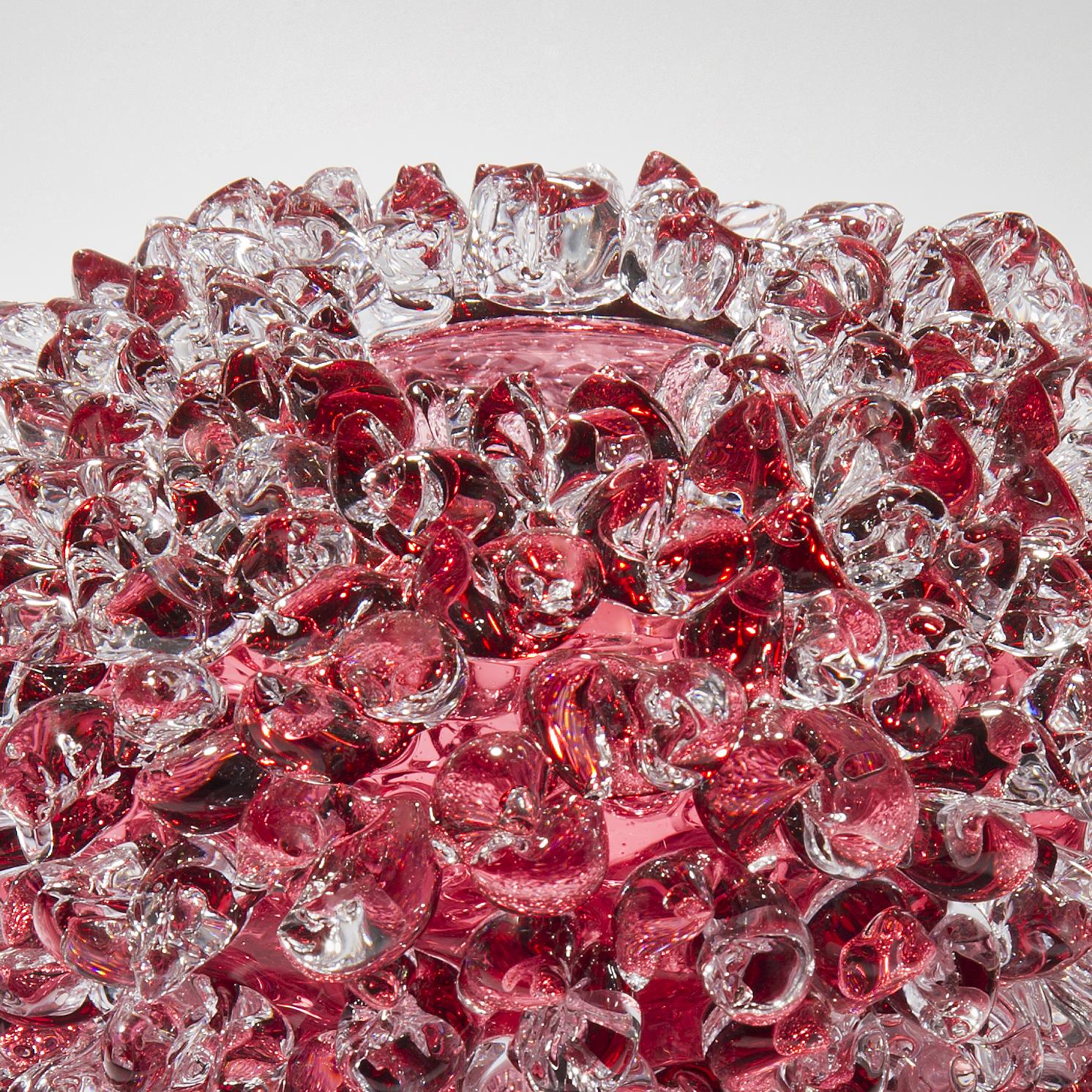 Organic Modern Ostreum in Heliotrope, a Unique Pink Glass Centerpiece by Katherine Huskie