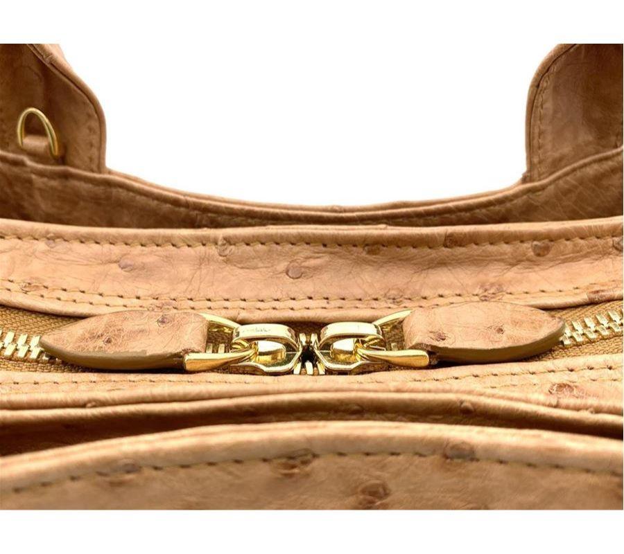 Brown Giòsa Milano Ostrich bag size Unique