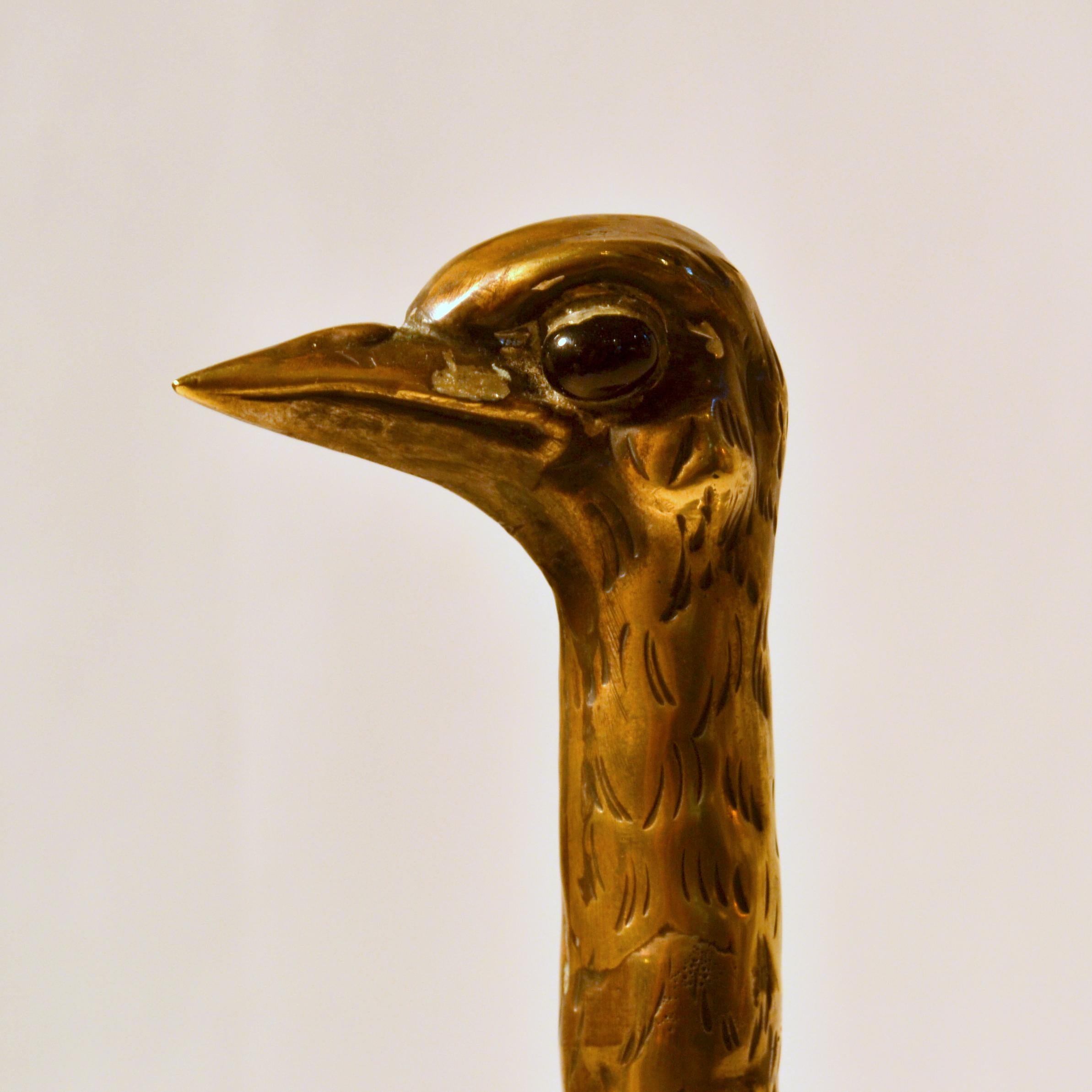 Late 20th Century Ostrich Bird Bronze and Murano Glass Egg Sculpture by Franco Lagini, 1970s