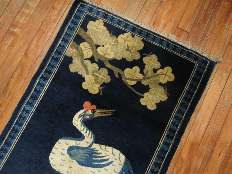 Ostrich Chinese Pictorial Throw Rug at 1stDibs