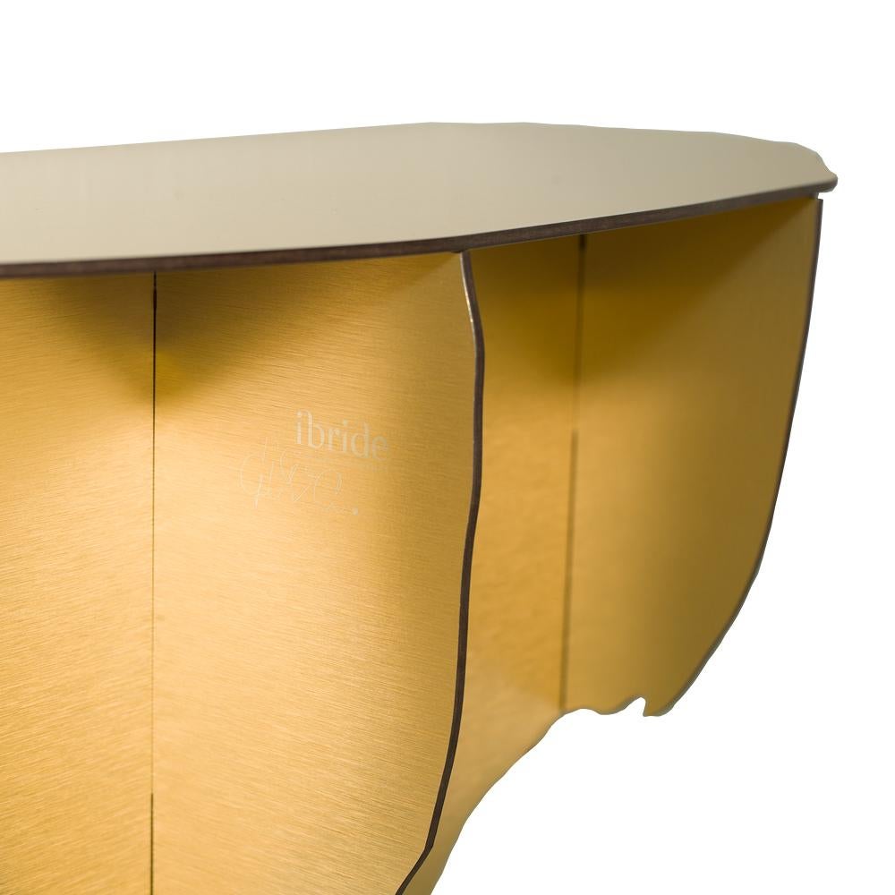 French Ostrich Console - DIVA GOLD For Sale