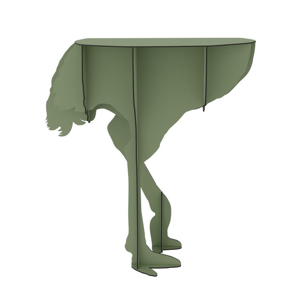 French Ostrich Console - Green DIVA For Sale