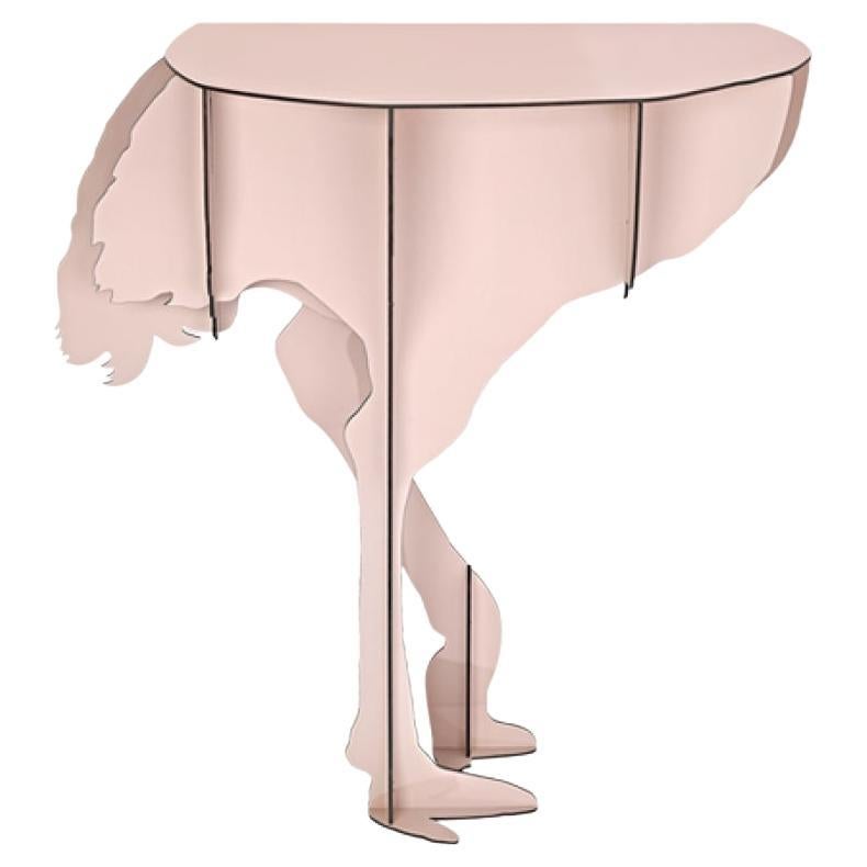 Ostrich Console - Powdered Pink DIVA For Sale