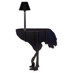 Ostrich console with light - Black DIVA LUCIA