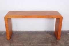 Ostrich Covered Waterfall Console Table