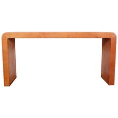 Ostrich Covered Waterfall Console Table
