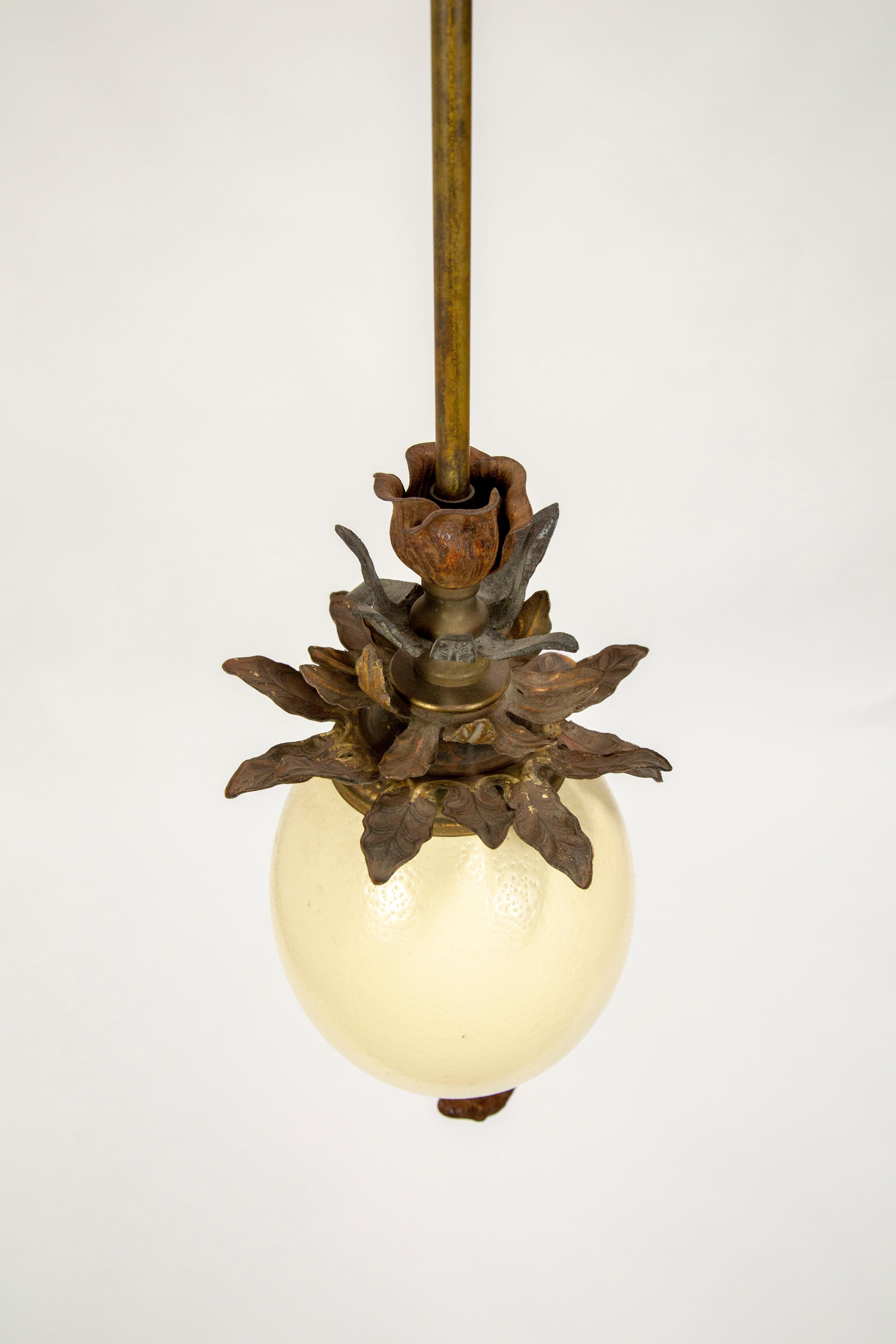 Ostrich Egg and Antique Metal Pendant 6