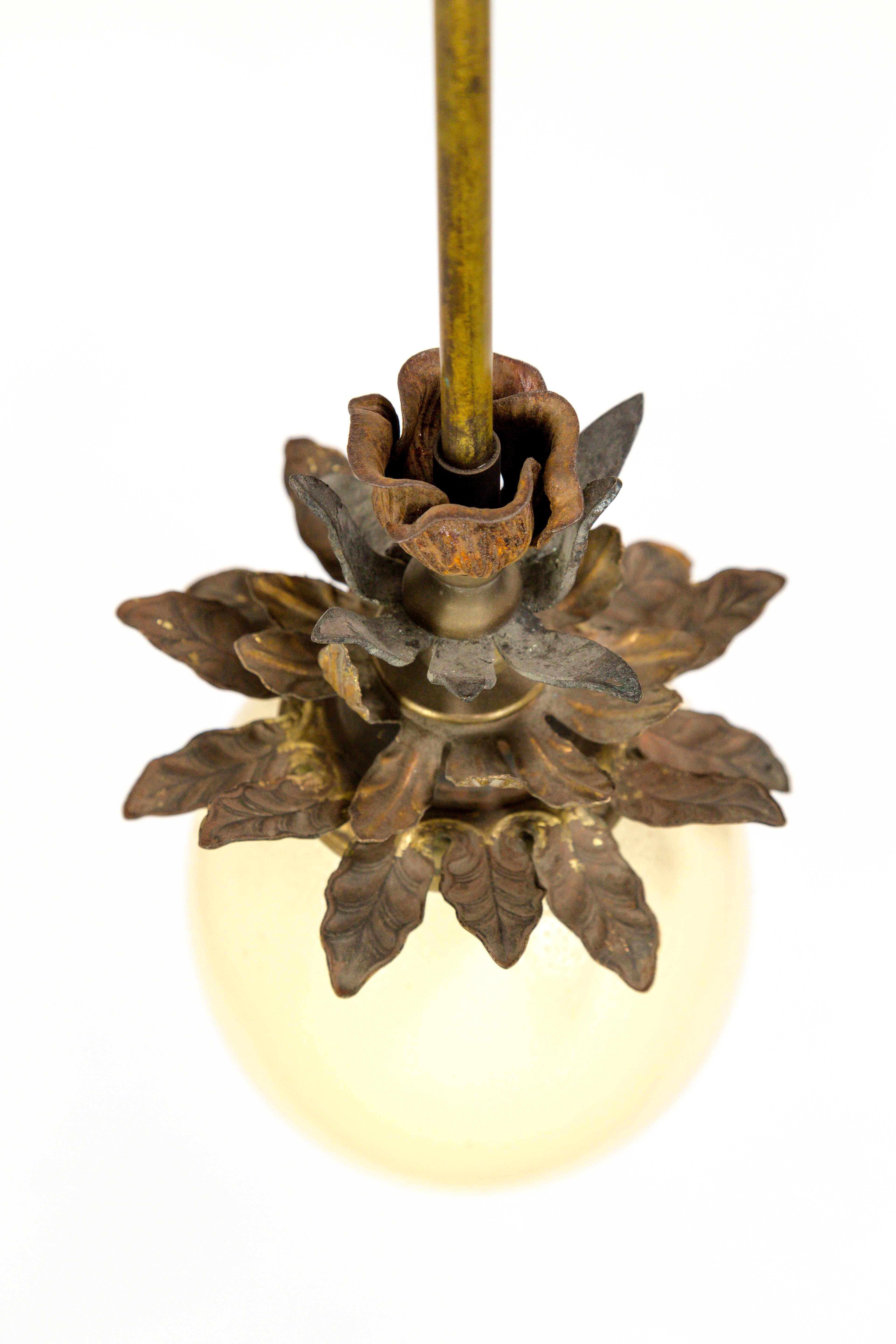 Ostrich Egg and Antique Metal Pendant 9