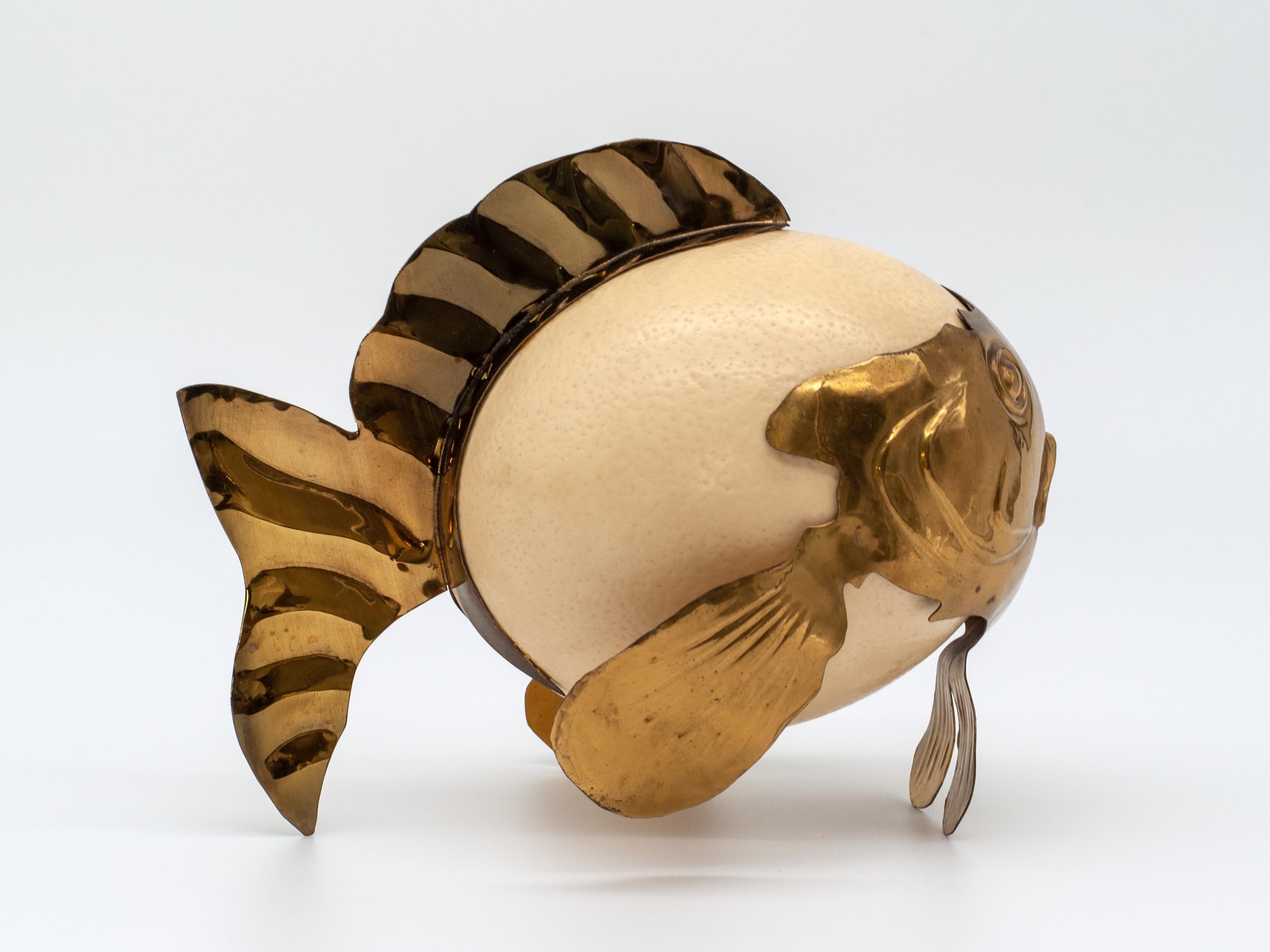 Straußeneier-Eier-Blowfish (Messing) im Angebot