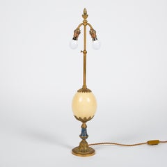 Ostrich Egg & Lapis Lazuli Table Lamps