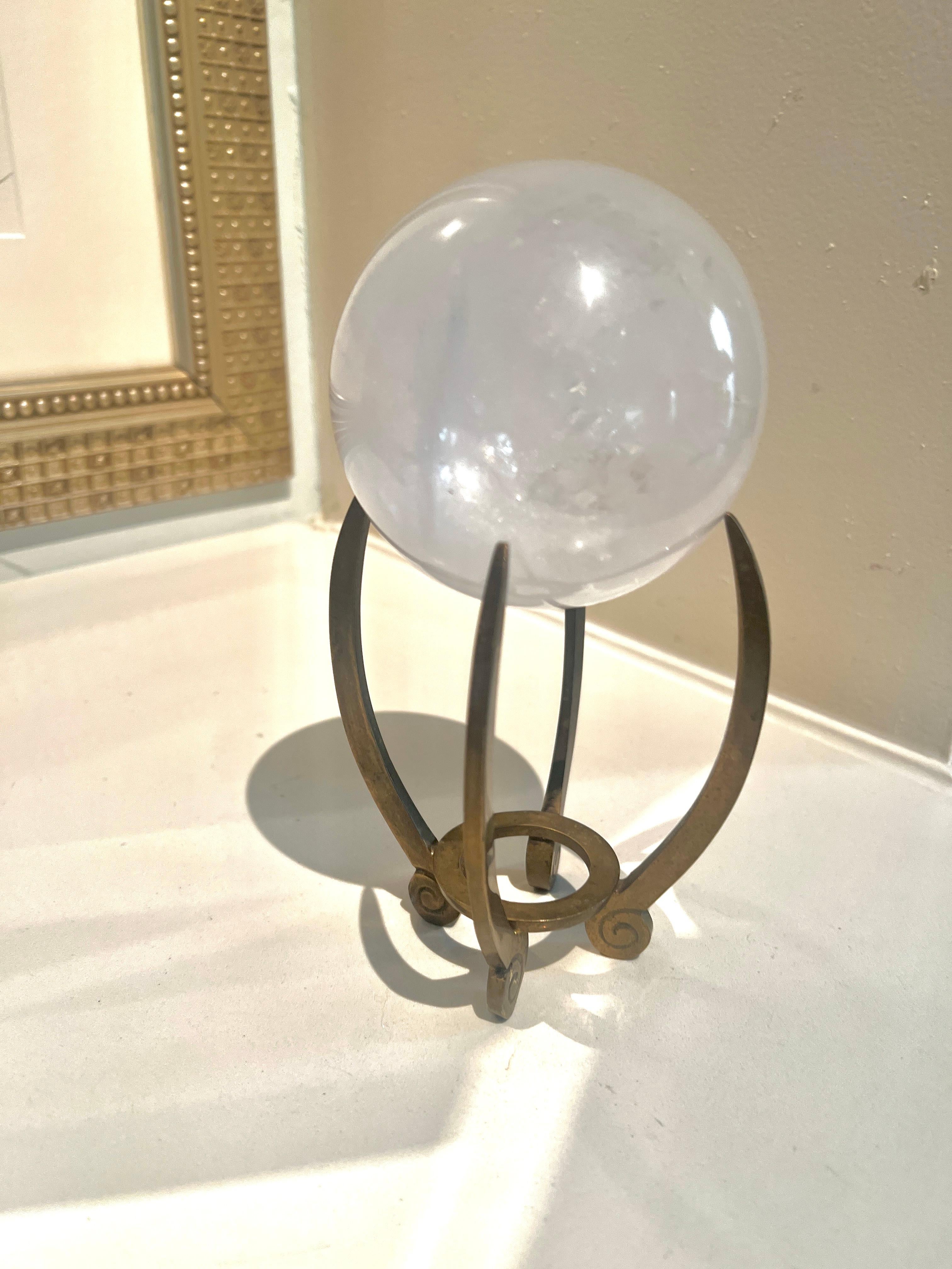 Ostrich Egg on Custom Brass Stand For Sale 3