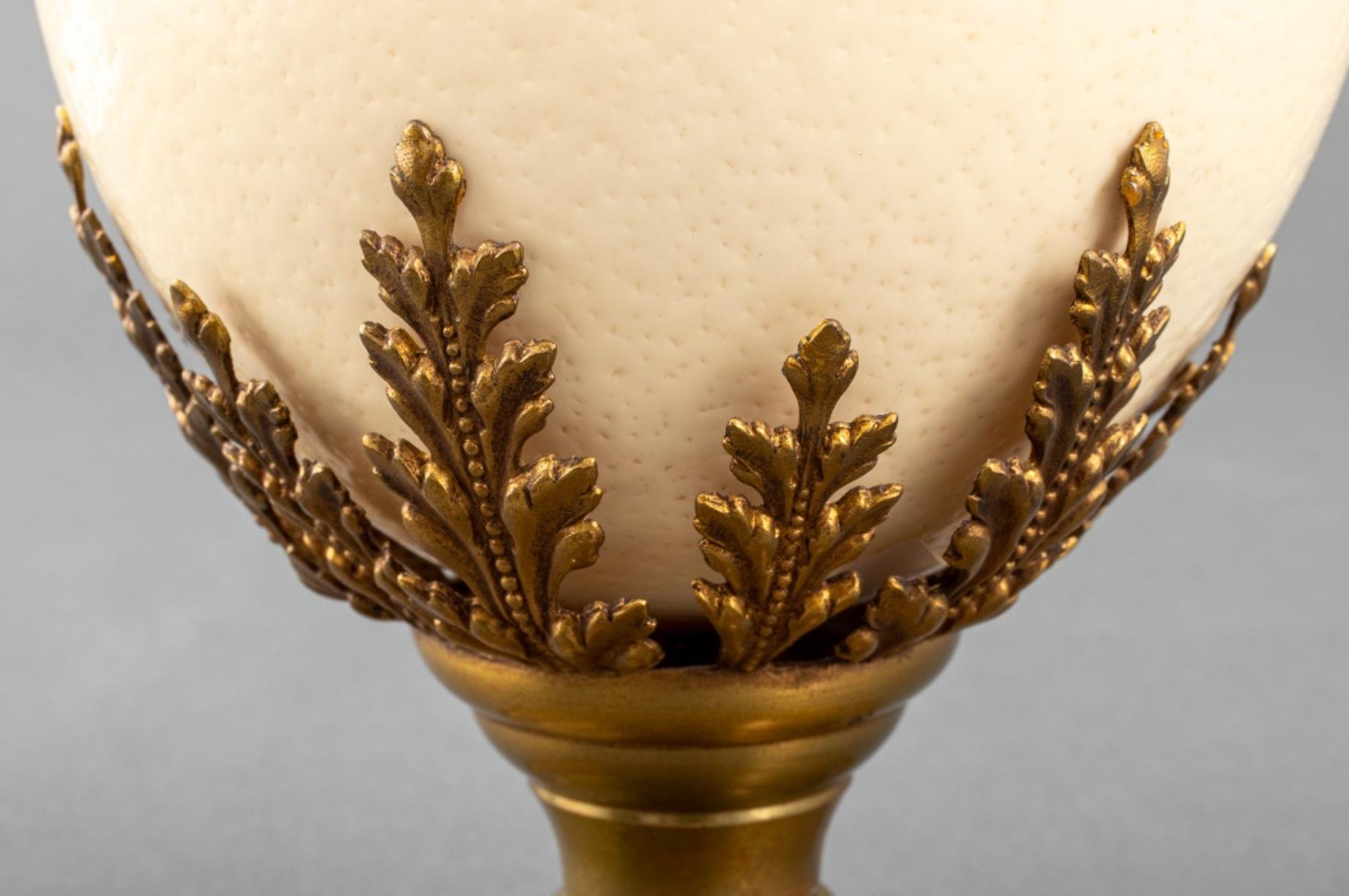 Ostrich Egg on Louis XVI Style Brass Stand 1