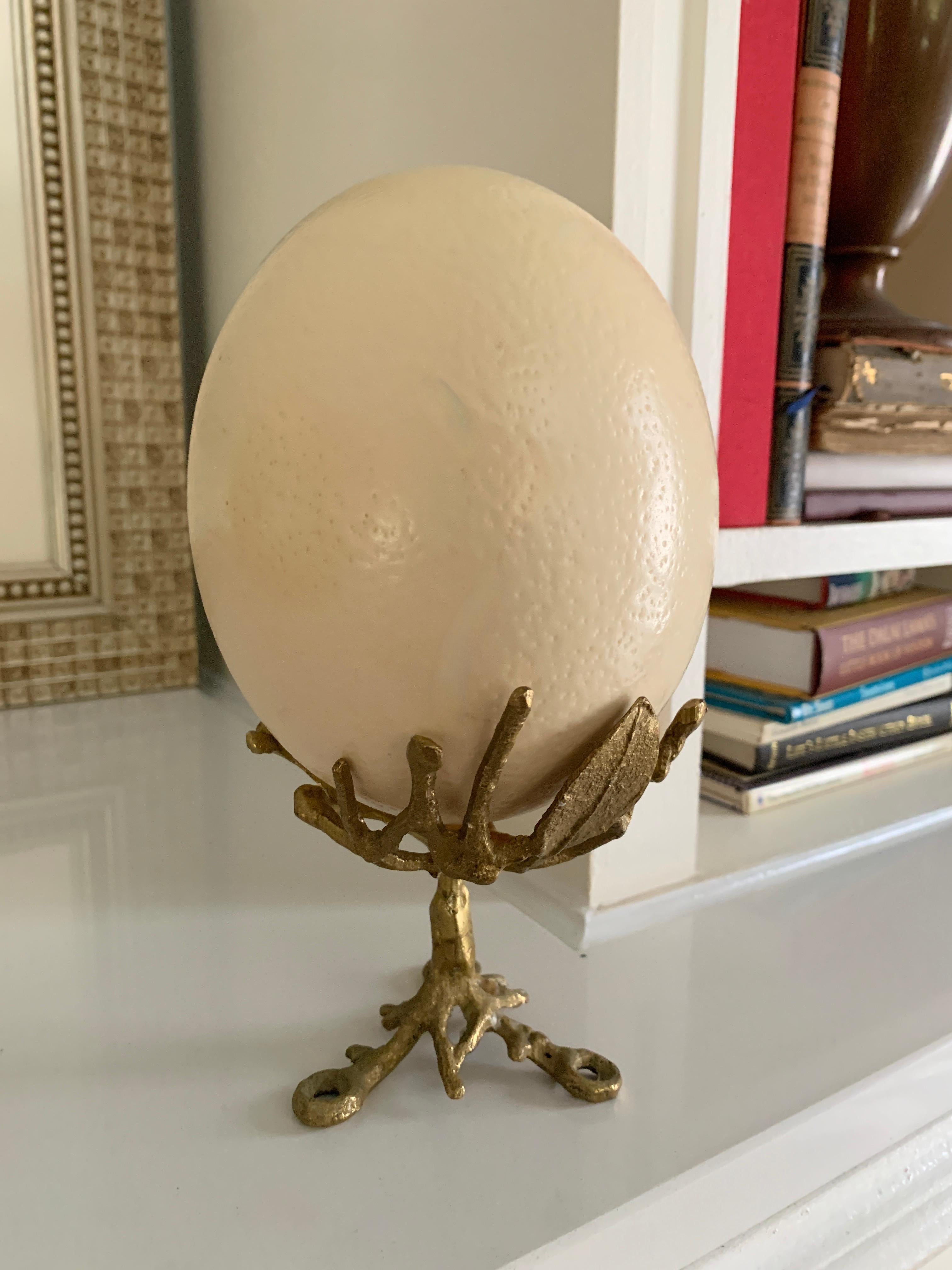 French Ostrich Egg on Organic Style Stand