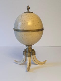 Ostrich Egg with Brass Closures and Tusk Feet in the Style of J Antony Redmile