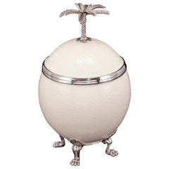 Ostrich Egg with Palm Tree Box