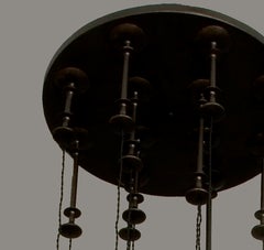 Uova di struzzo e lampadario "Pigalle" in bronzo dell'Atelier Bourgeois Boheme