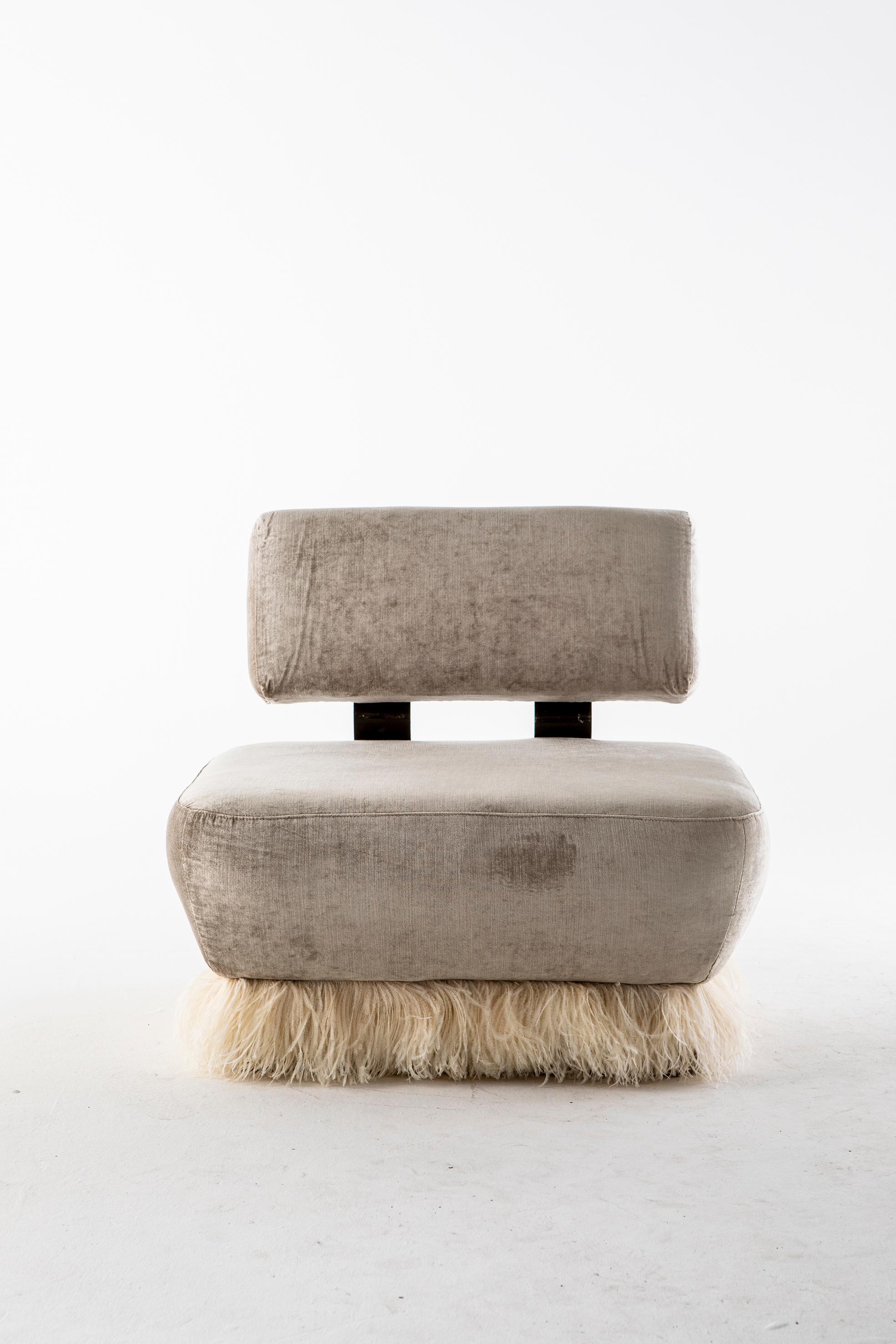 South African Ostrich Fluff Lounge Chair by Egg Designs For Sale