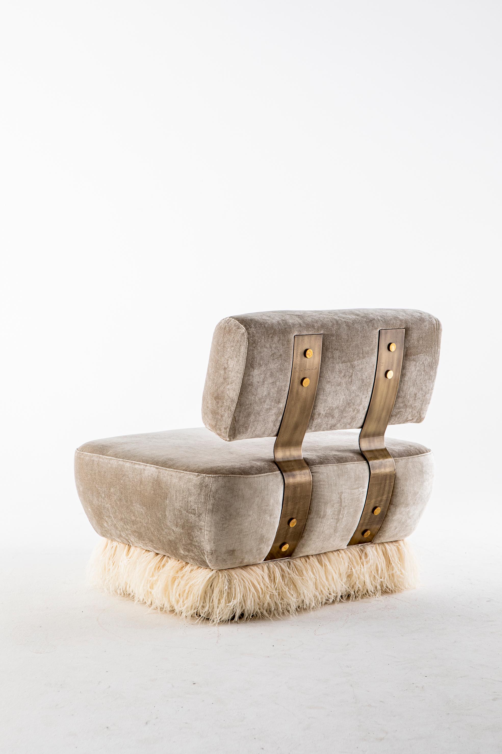 Other Ostrich Fluff Lounge Chair by Egg Designs For Sale