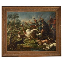 Ostrich Hunting, Possibly Spanish School, 19th Century, After Tempesta Circle