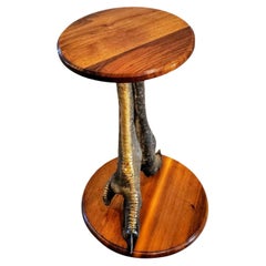 Ostrich Pedestal Side Table, Taxidermy