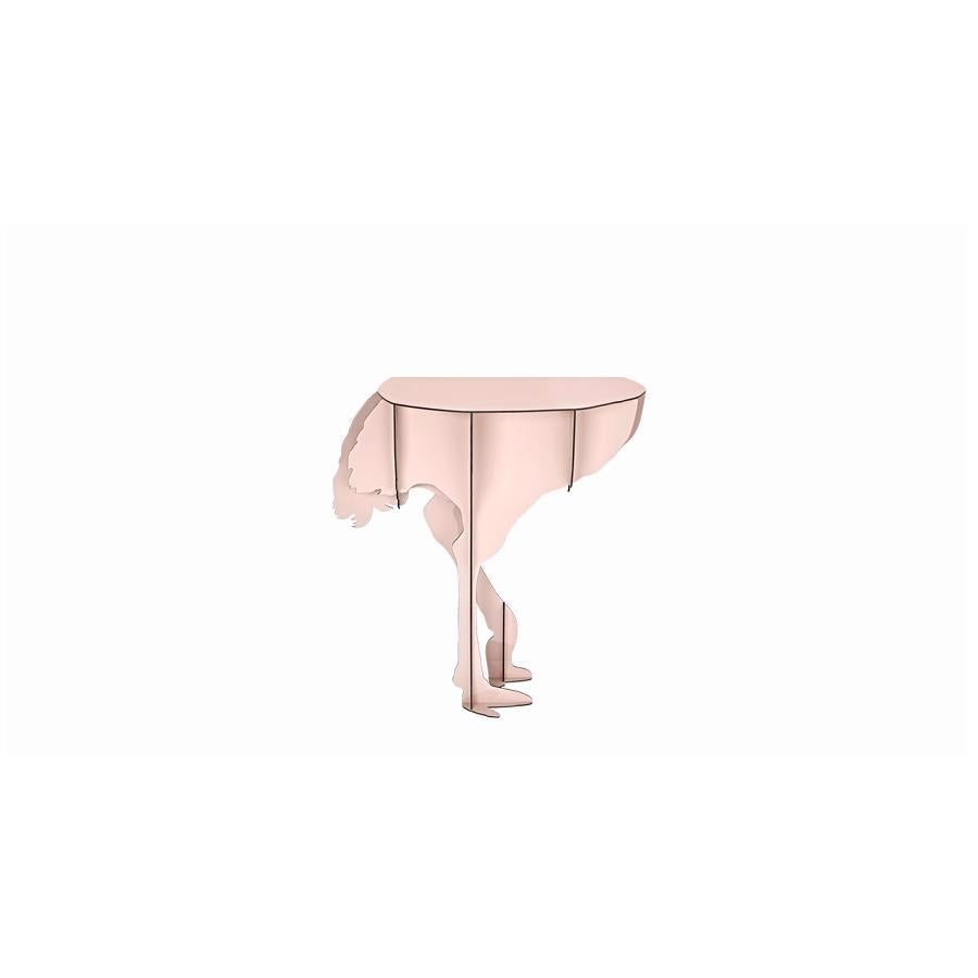 French Ostrich, Pink Wall Console, Made in France For Sale