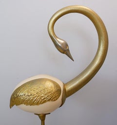 Ostrich Sculpture Made from an Ostrich's Egg with Gilded Metal