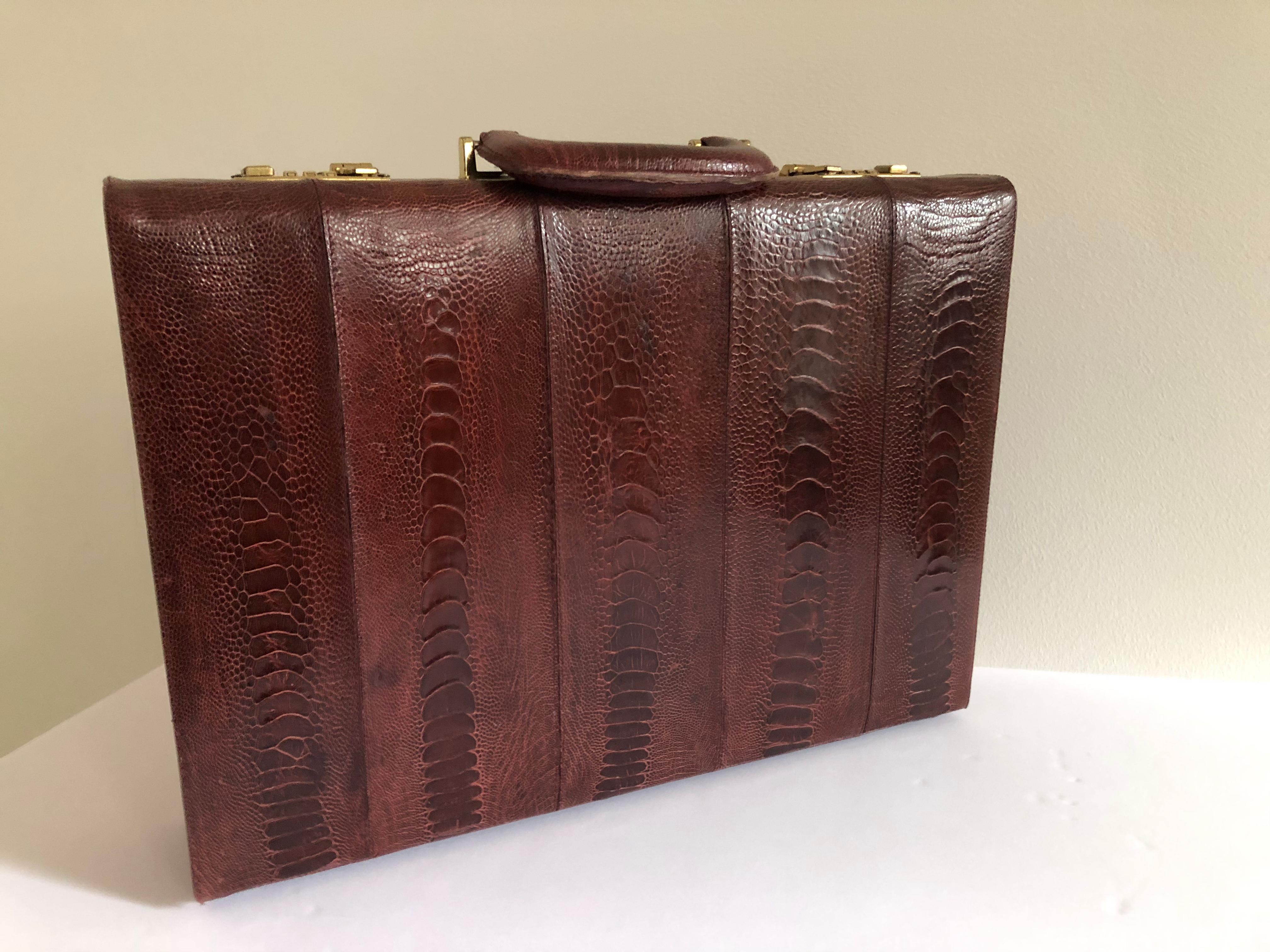 ostrich leather briefcase