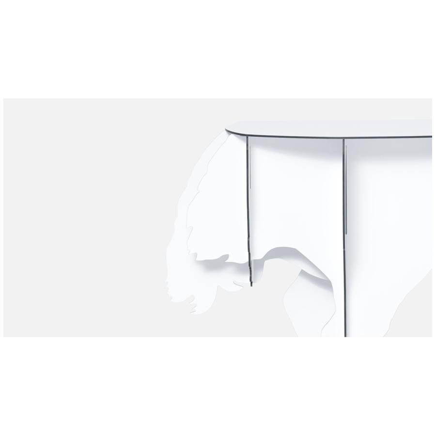 Ostrich, White Wall Console, Made in France In New Condition For Sale In Beverly Hills, CA