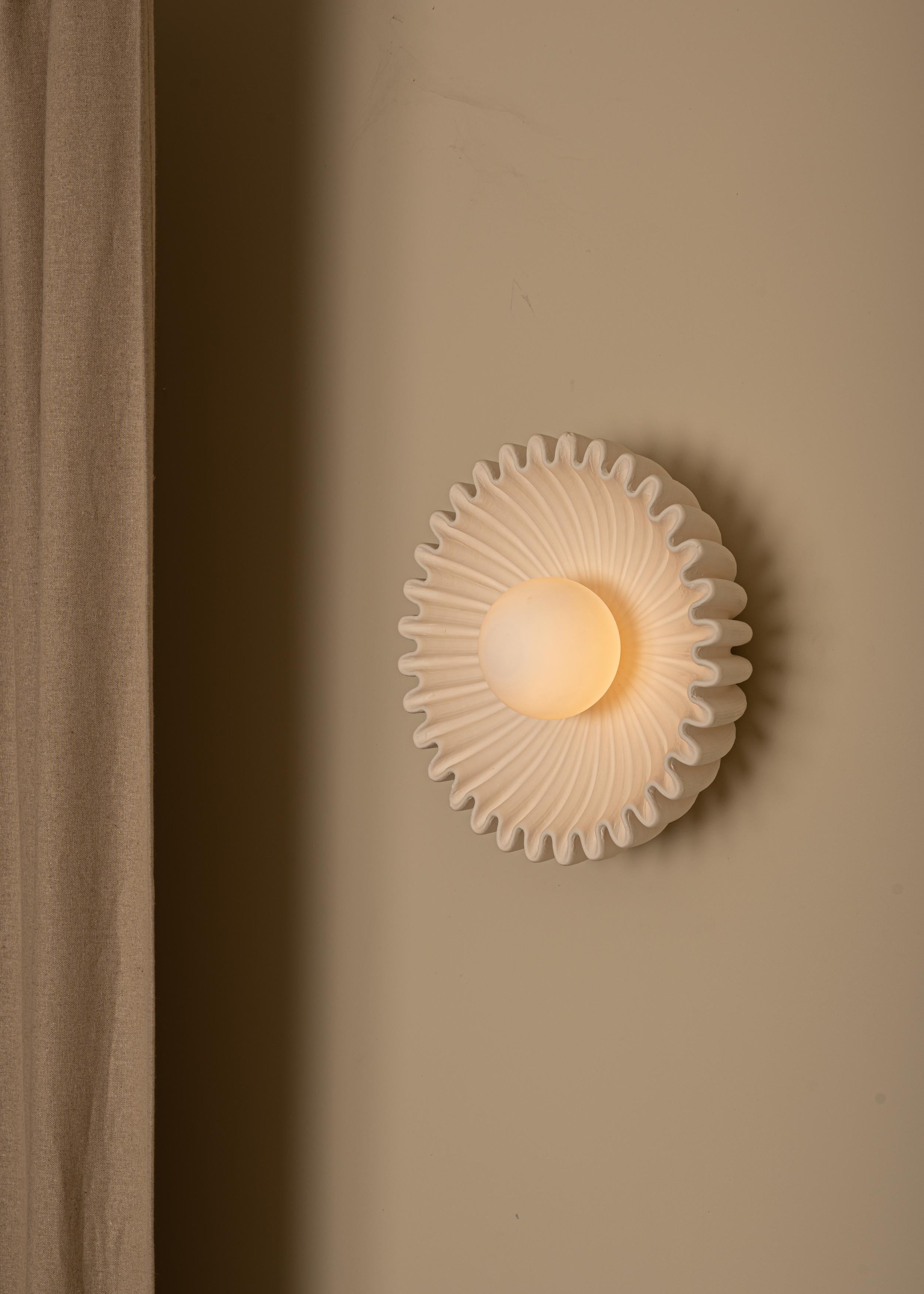 Spanish Ostro Ecru Ceramic Wall Sconce by Simone & Marcel For Sale