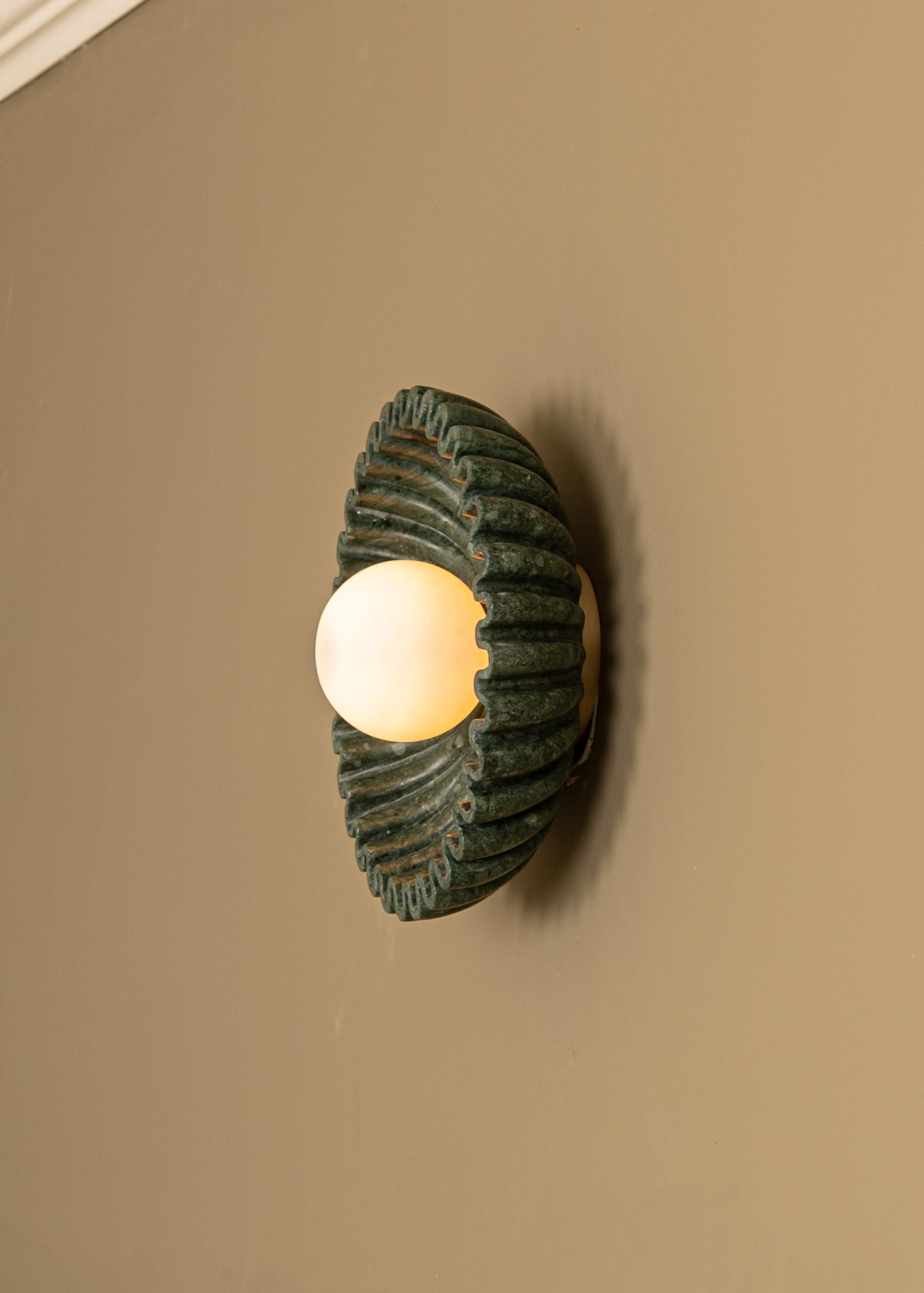 green marble sconce