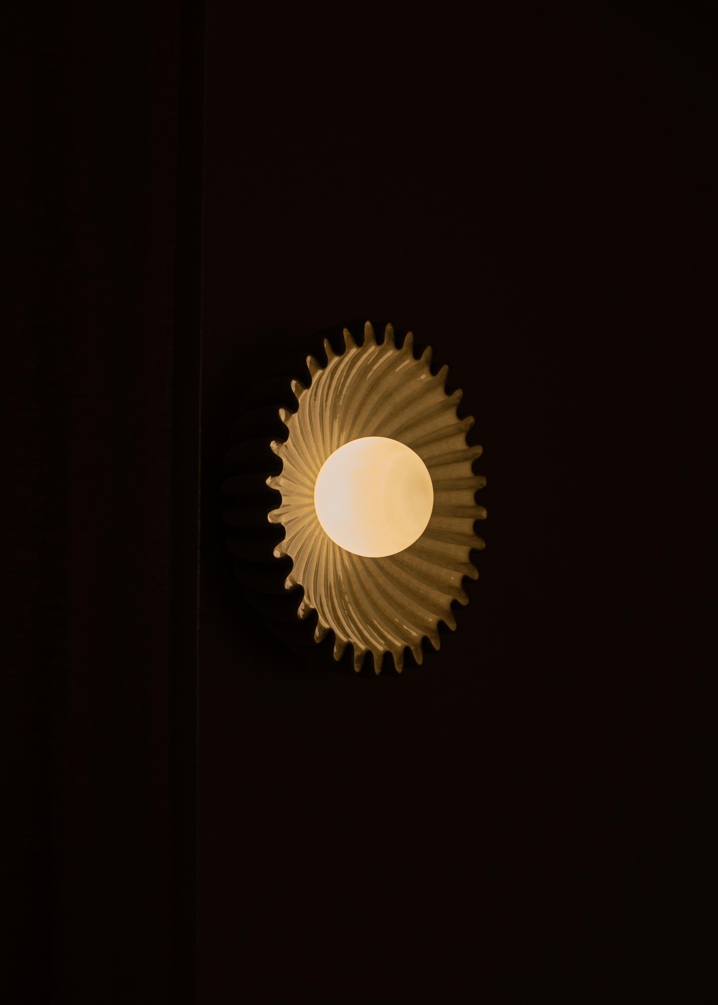 Post-Modern Ostro Sea Ceramic Wall Sconce by Simone & Marcel For Sale