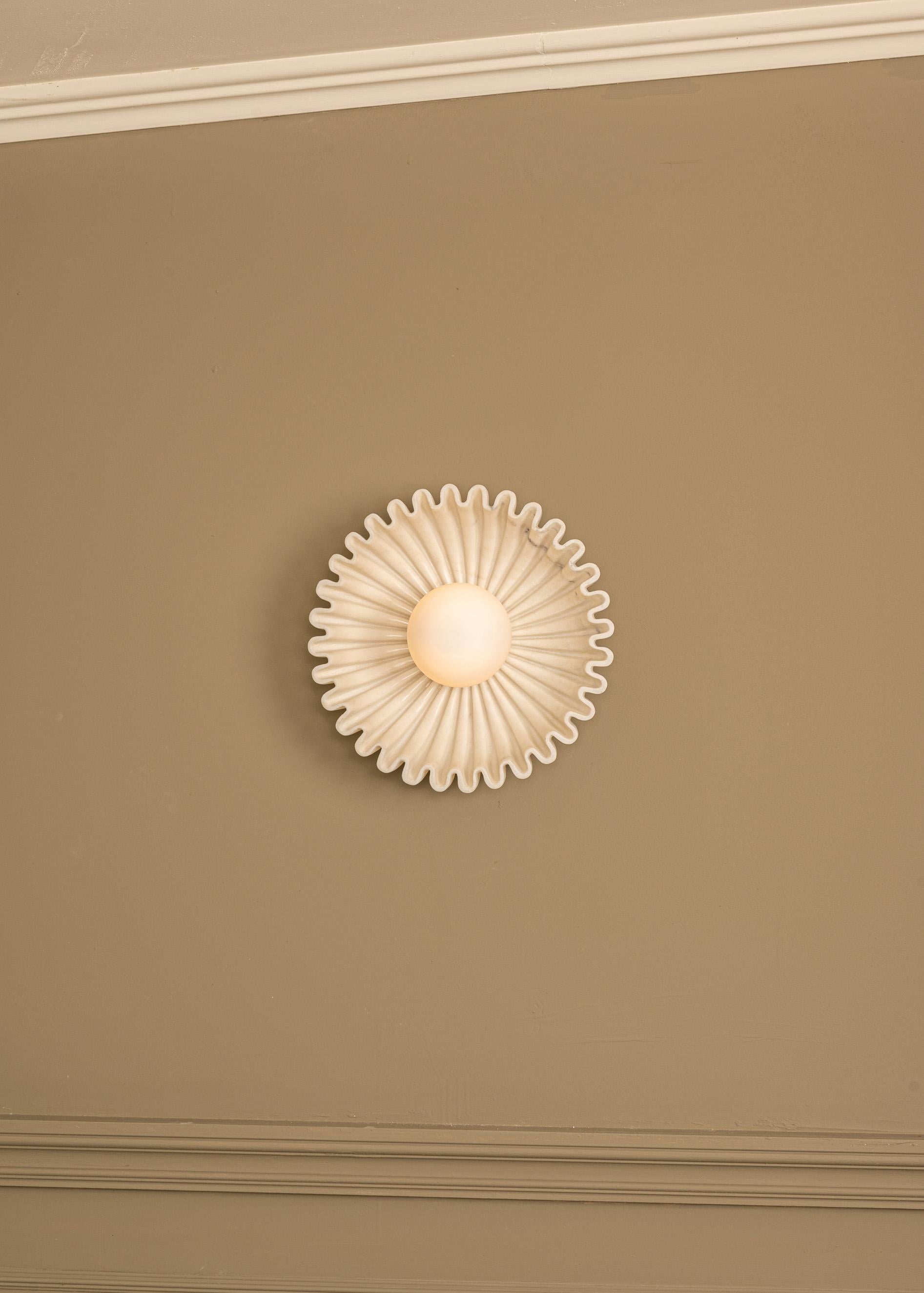 Post-Modern Ostro White Marble Wall Sconce by Simone & Marcel For Sale